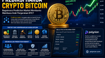 Prediksi harga Bitcoin menggunakan prediction market di Polynion. Pahami faktor yang memengaruhi arah pergerakan crypto BTC.